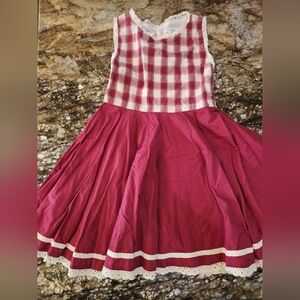 Well Dressed Wolf Pink Plaid Bodice & Solid Pink Skirt Dress
